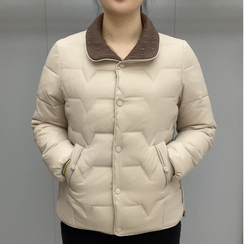 冬季时尚翻领气质保暖女士休闲百搭妈妈装洋气短款外套棉服803款