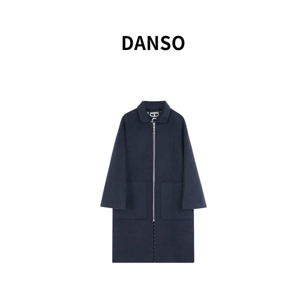 DANSO 【经典猪鼻子大衣】玉美华雅丹风时尚中长款毛呢外套SW0899