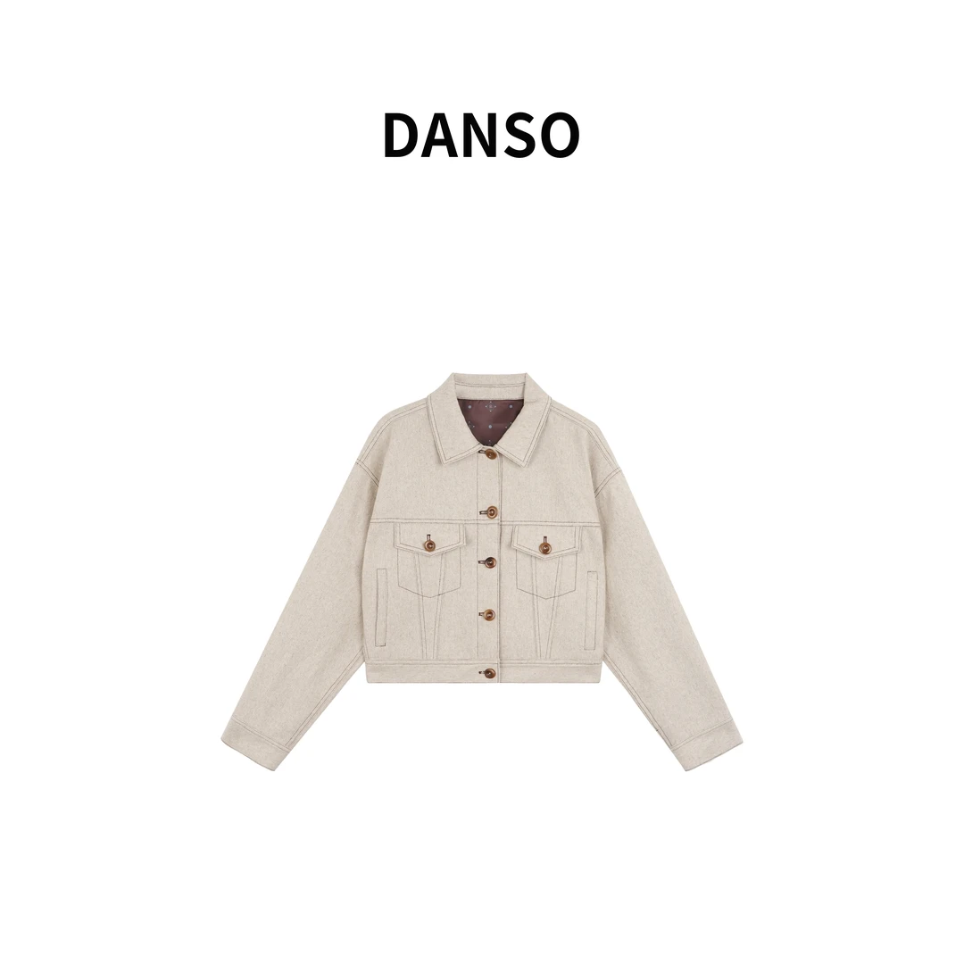 DANSO【鱼骨夹克】玉美华外套秋季女外套气质牛仔短外套SW0810A