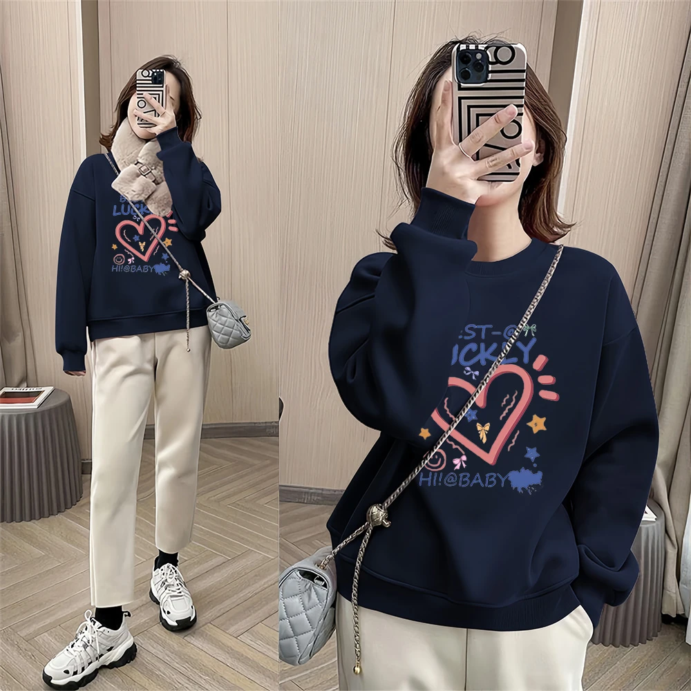 薄款2024新款卫衣女秋季新款大码宽松显瘦休闲时尚加绒加厚秋冬季