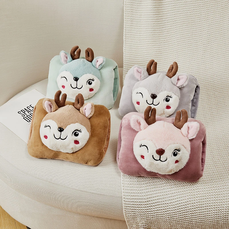 电热水袋充电式加厚防爆暖手宝注水暖水袋电暖宝暖宫毛绒腰带