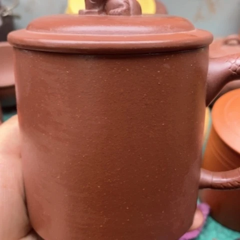 紫砂茶杯紫*居龙虎杯