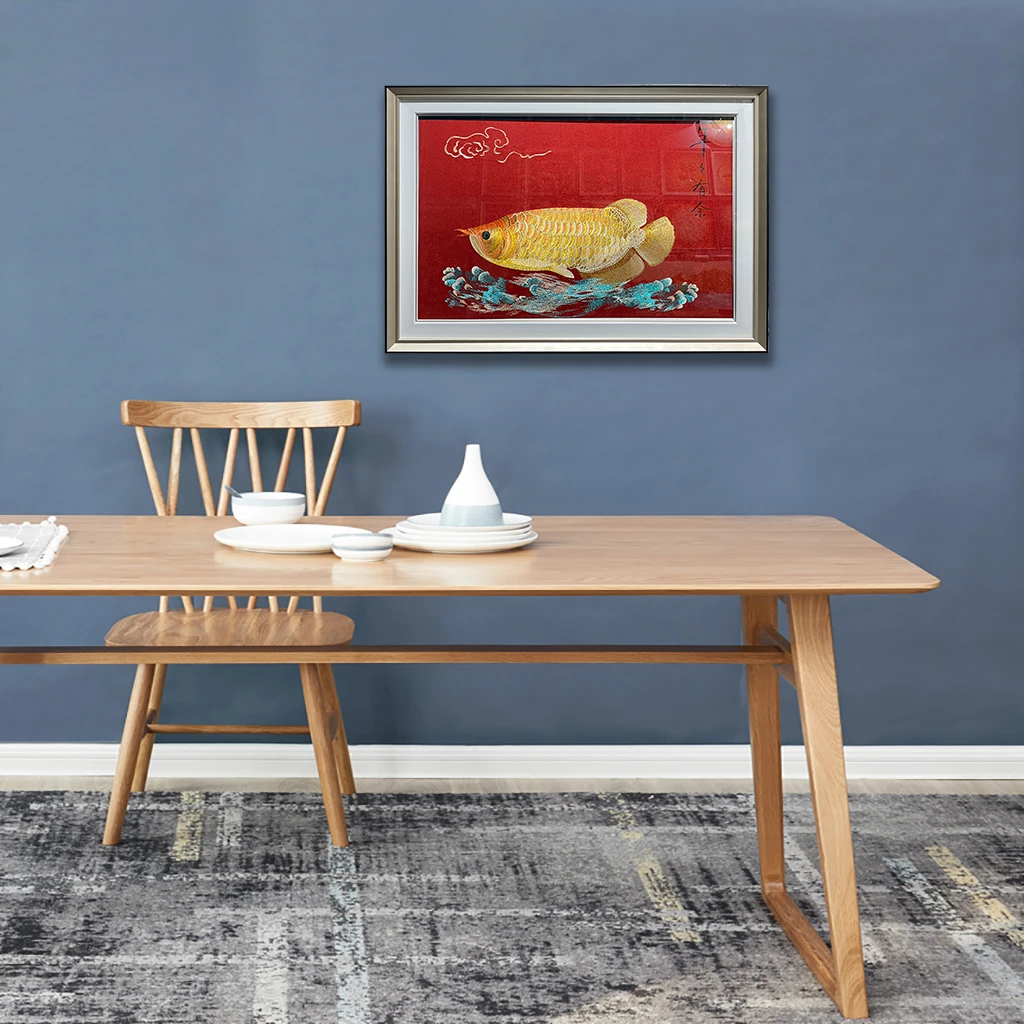 新中式现代简约织锦绣餐厅画70*100横板