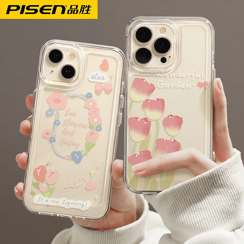 品胜适用苹果16/15系列手机壳透明14iphone13Pro12太空11全包max