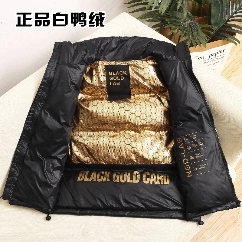 新款反季儿童羽绒马甲黑金男童女童立领马甲中大童加厚坎肩马甲