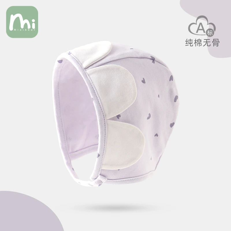 婴幼儿帽子春秋女宝宝护囟门胎帽a类纯棉可爱太阳花儿童套头帽