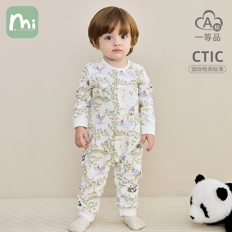 婴儿春秋款连体衣男女宝宝爬服纯棉衣服一岁婴幼儿6-12个月新生儿