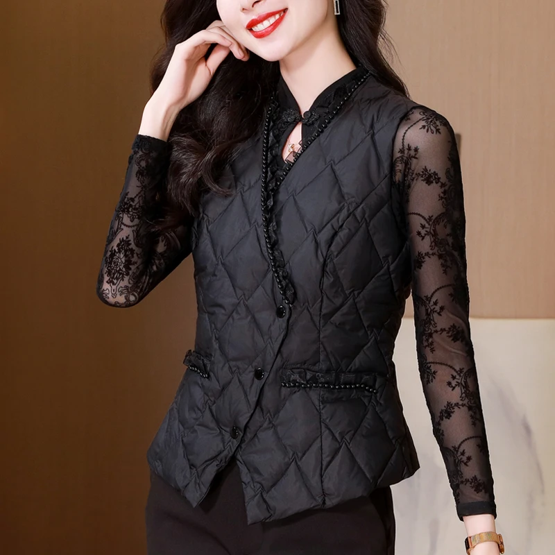 洋气时尚小香风气质棉马甲女冬季百搭轻薄修身保暖洋气短款背心