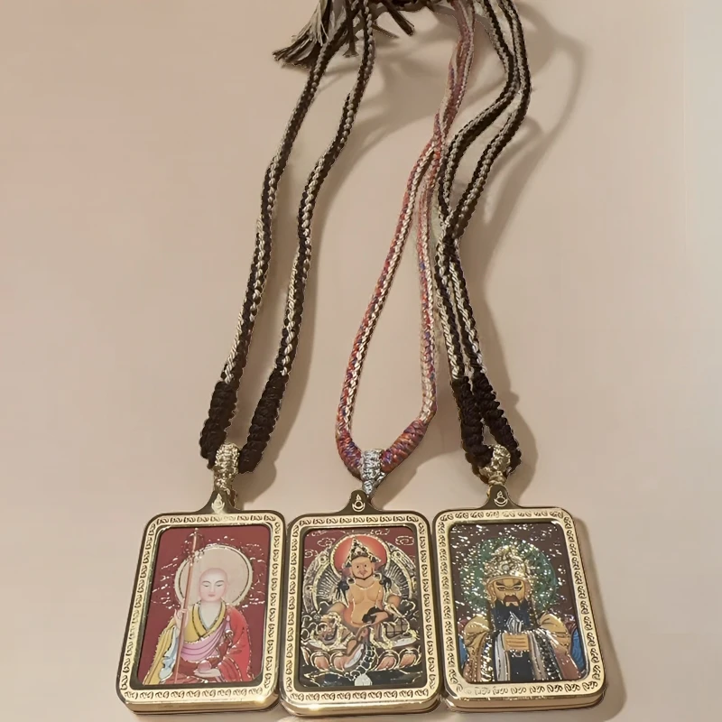 彩绘唐卡吊坠黄财神 五爷 地藏王菩萨男女款佛牌挂饰