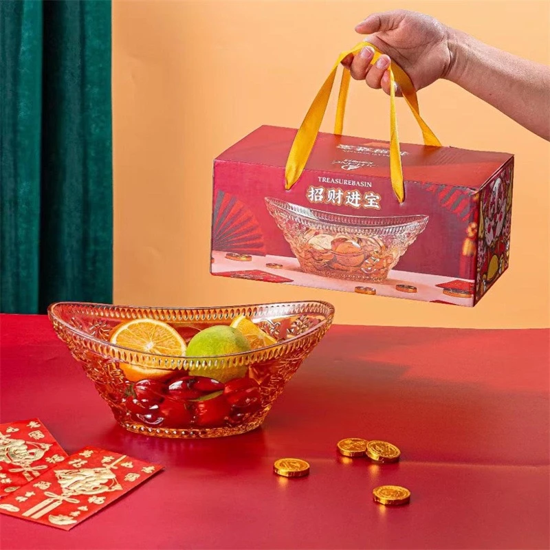 果盘果篮聚宝盆家居吉祥寓意摆件