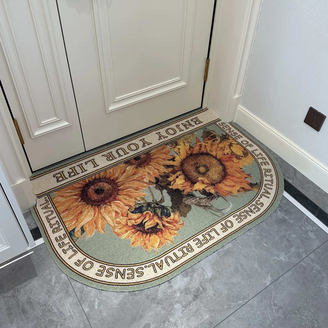 家用入户地垫刮泥蹭土pvc丝圈门垫门口可裁剪美式轻奢风脚垫耐脏