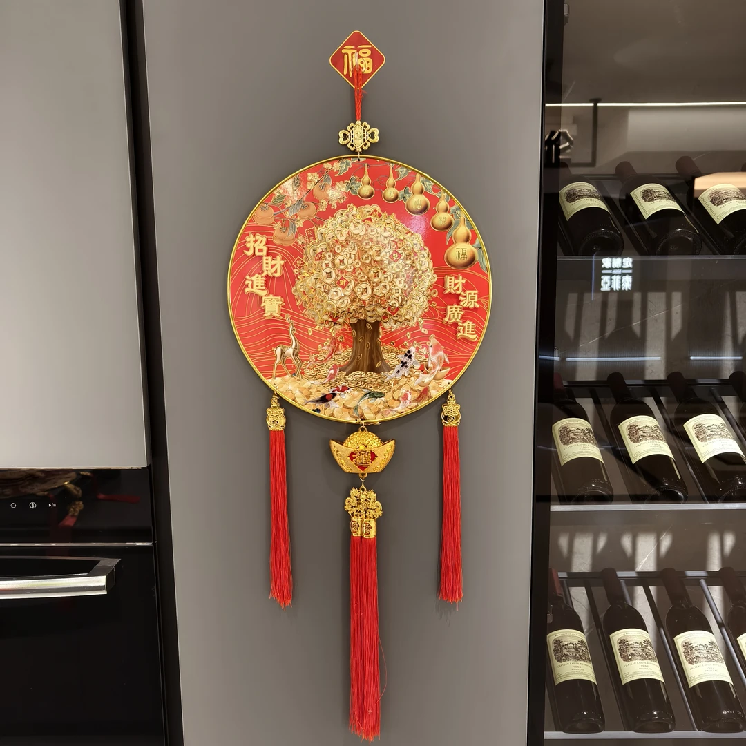 2025景泰蓝金丝花艺五福临门发财树喜庆挂件