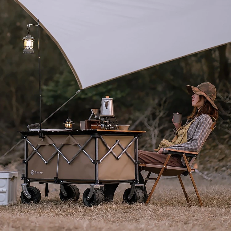bavay北欢加大plus户外营地车折叠露营车野营野餐儿童可躺手拖车