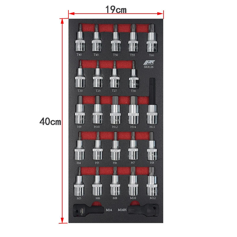 台湾JTC汽修专用工具26PCS 1/2"综合套筒组 JTCSK8126