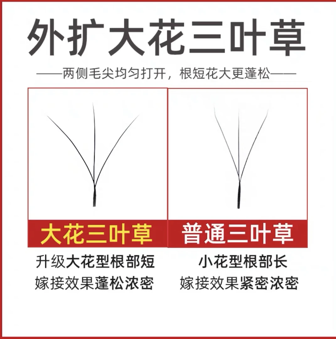 蕊瞳美睫外扩大花三叶草睫毛风吹动柔软自然美睫师不散根高品质