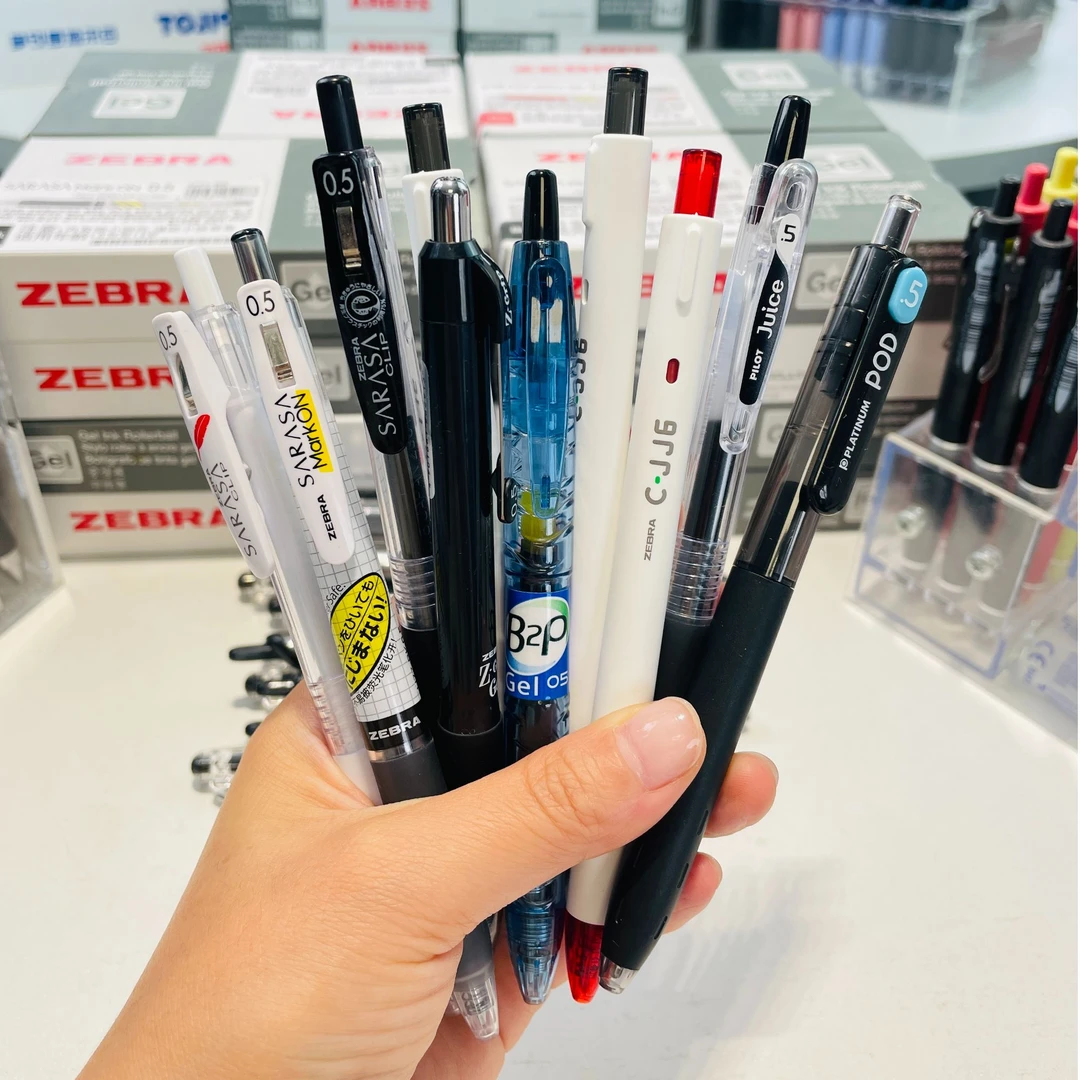 小媛黑红ZEBRA/斑马牌百乐白金组合中性笔10支黑色0.5MMX37组合