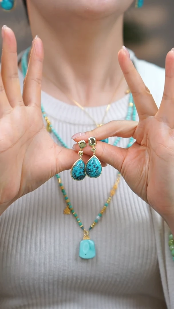 【闪购商品】绿松石耳饰未镶嵌多样性发货