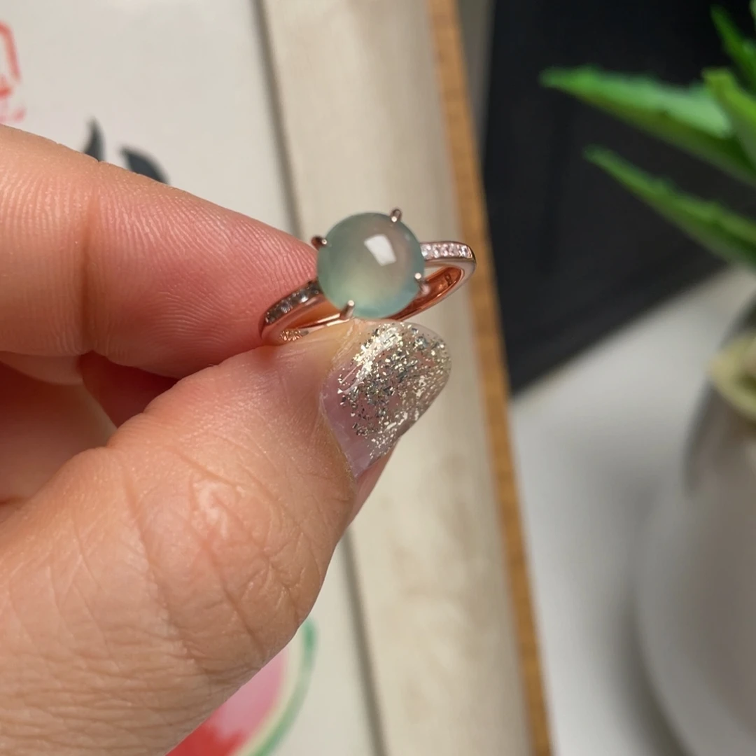 翡翠戒指未镶嵌时*.纯天然缅甸翡翠