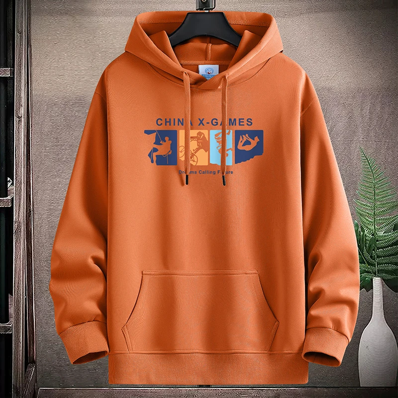 秋季男上衣连帽卫衣帽衫长袖套头大码加绒加厚休闲外套/极限运动