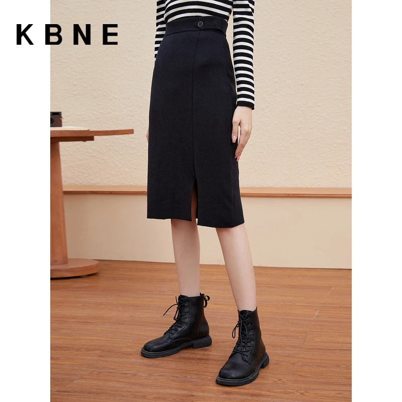 KBNE中长款包臀裙kbne黑色小个子A字裙720923308