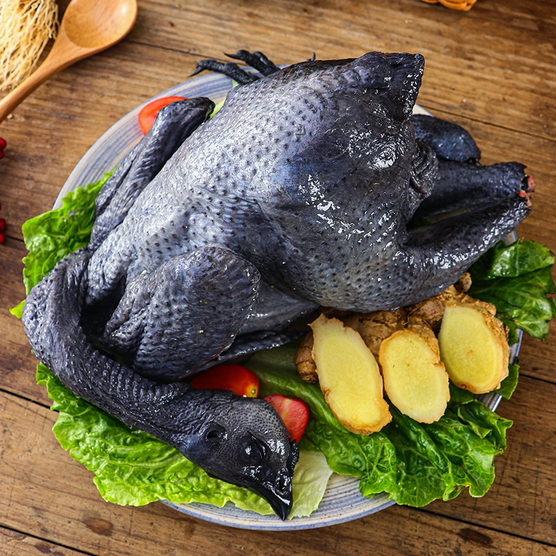 4只白凤乌鸡新鲜宰杀极速冷冻共净重6斤净膛不带内脏农家散养顺丰