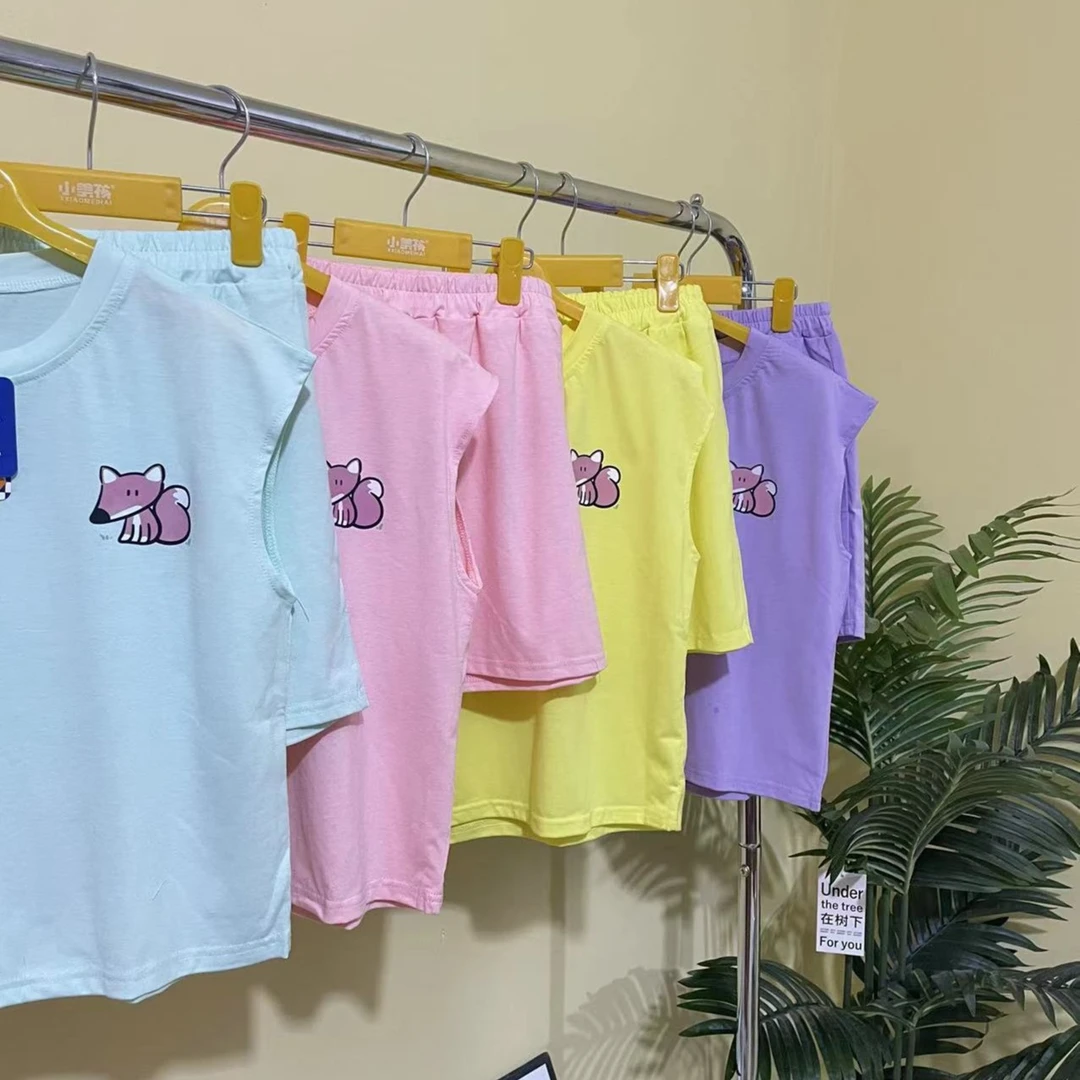 儿童卡通无袖套装宽松休闲