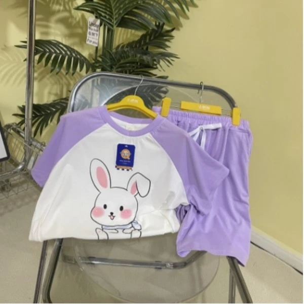 【女童】插肩袖卡通小兔子夏季休闲套装