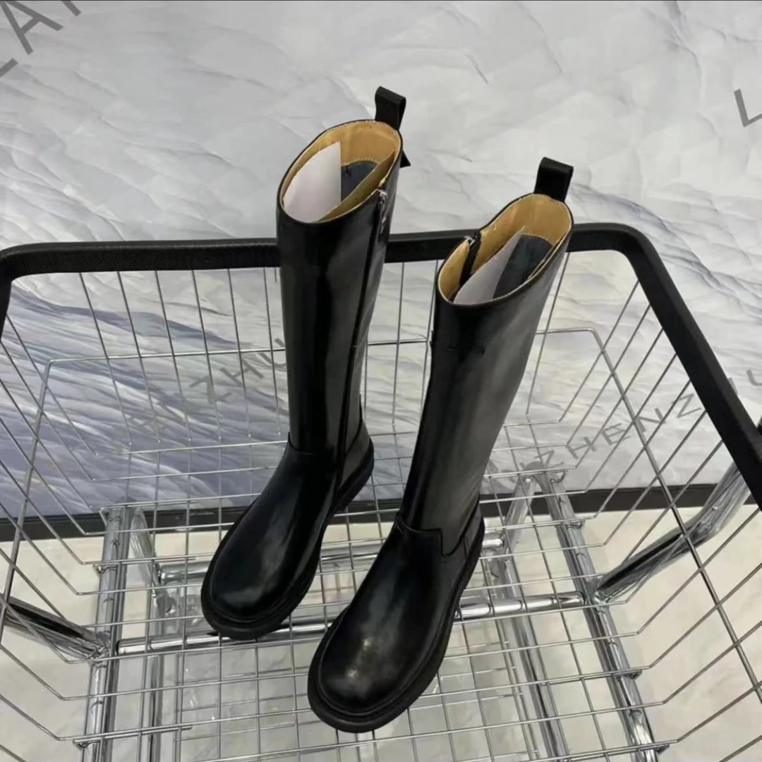 【长靴之家】厚底高筒靴不过膝高筒骑士靴厚底粗跟女硬筒长靴子