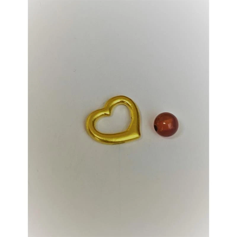 足金999爱心玛瑙配件精美百搭#HG2496【赠合金链子】