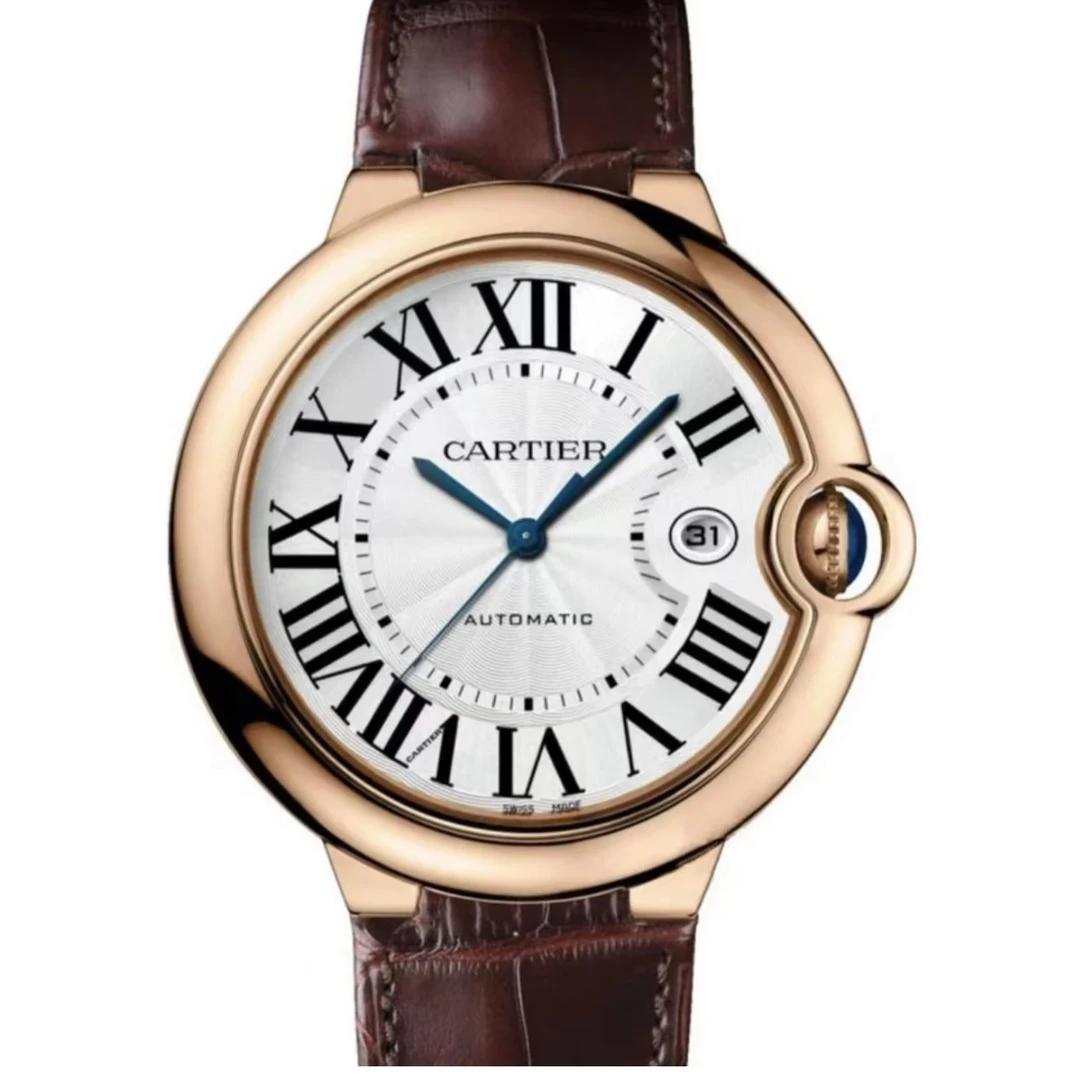 99新 Cartier/卡地亚 蓝气球W6900651 42玫瑰金男士机械名表 单表