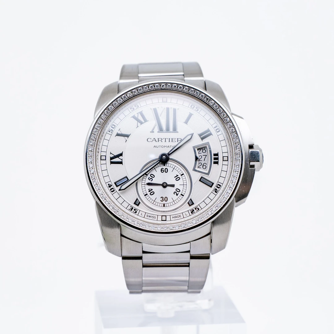 99新 Cartier/卡地亚 卡利博后钻W7100015 精钢42 男款机械 单表