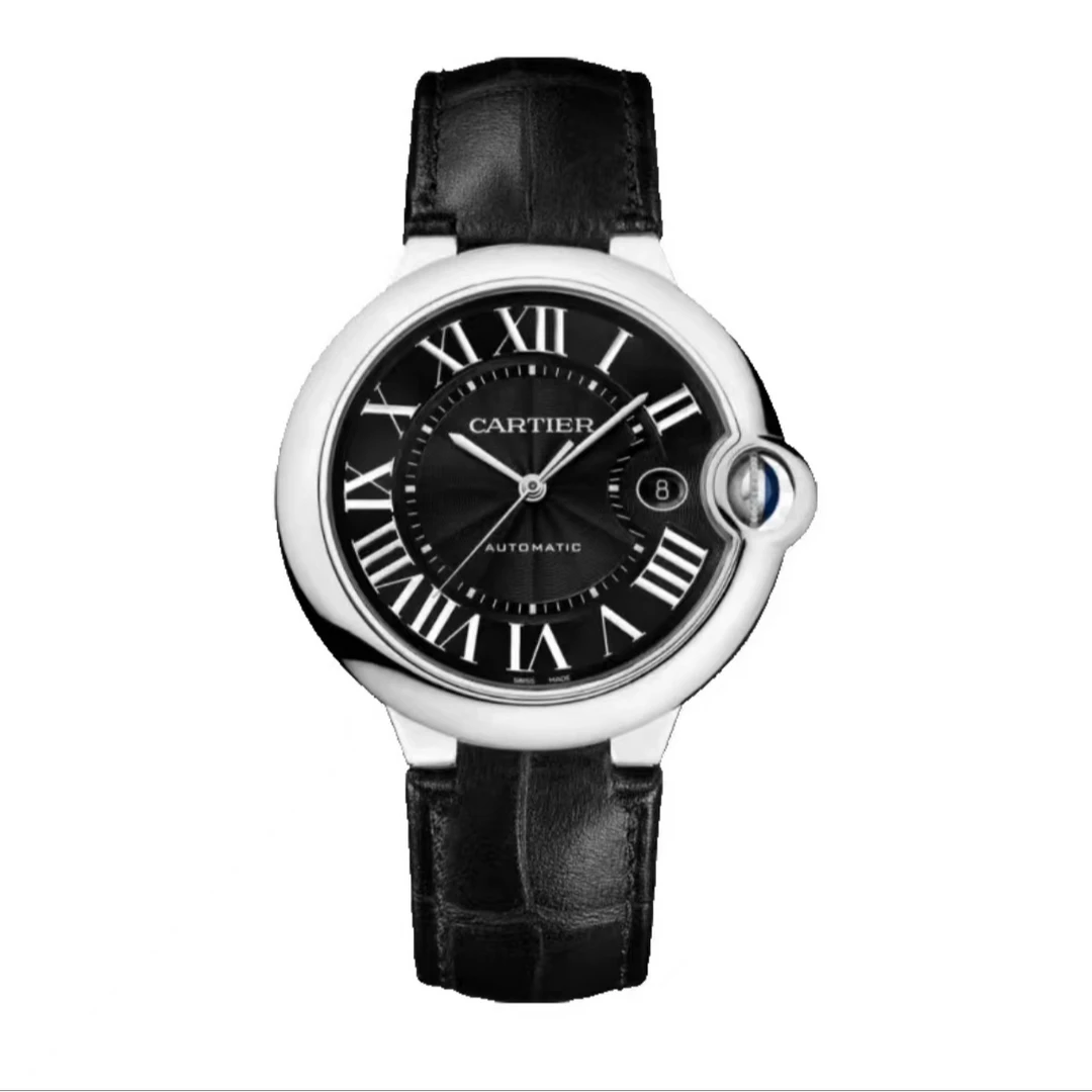 99新 Cartier/卡地亚 蓝气球WSBB0003 42黑盘男士休闲机械表 单表