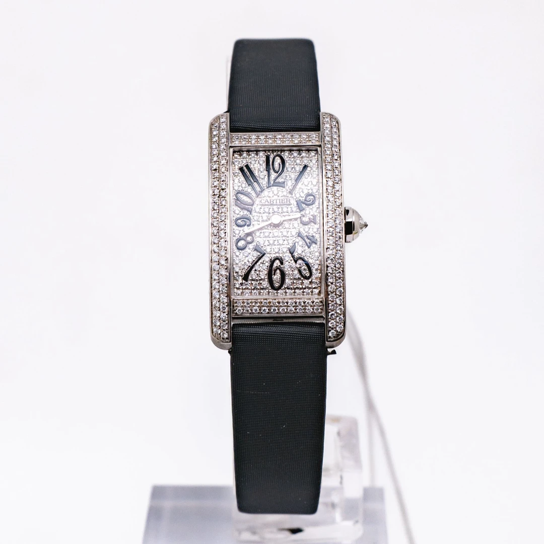 99新 Cartier/卡地亚 坦克系列W2605129 19×35白金 石英女款 单表