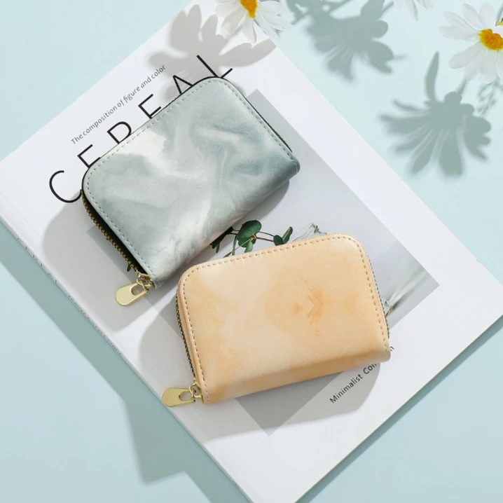 2023新款小巧精致迷你风琴卡包女渐变晕染多卡位学生拉链零钱包潮