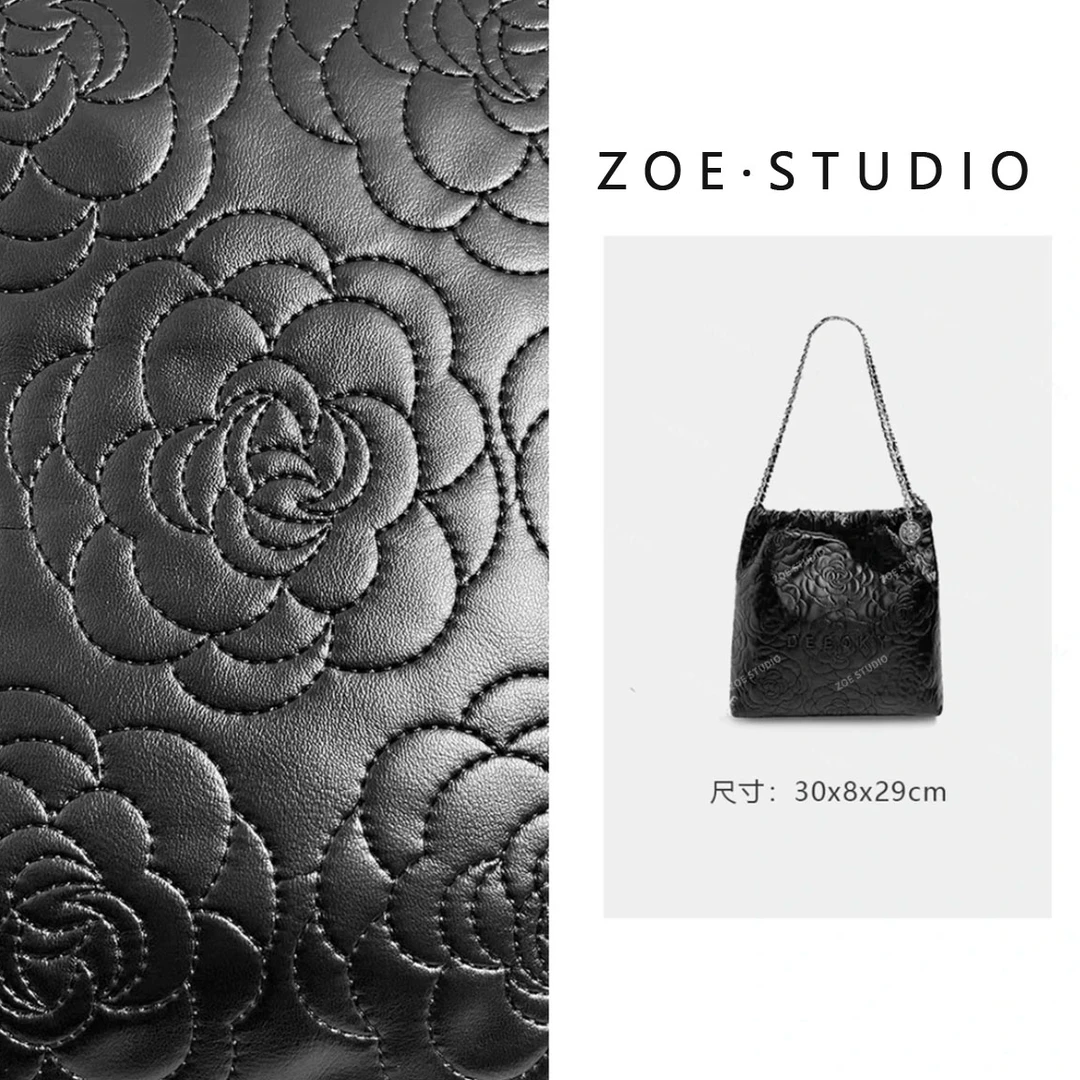 【佐伊甄选】ZT-D7012-山茶黑轻奢女士时尚百搭小众单肩腋下斜挎包