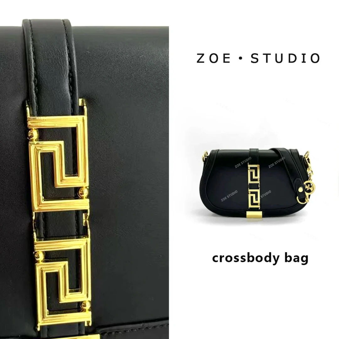 【佐伊甄选】FES-6667-黑色轻奢秋冬肩包简约洋气斜跨女饭盒包