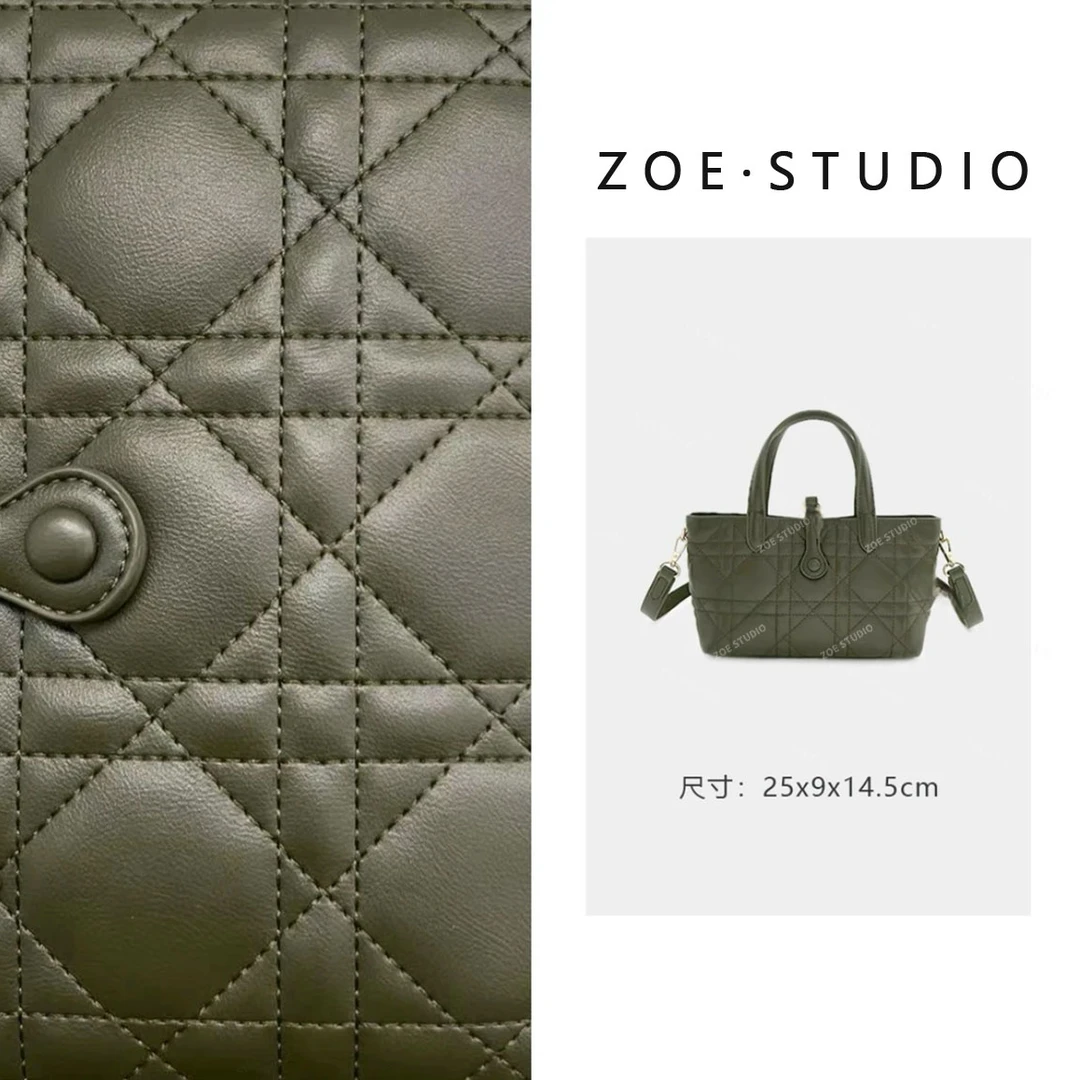 【佐伊甄选】SKL-5179-青苔绿轻奢女士时尚气质小众通勤斜跨包包