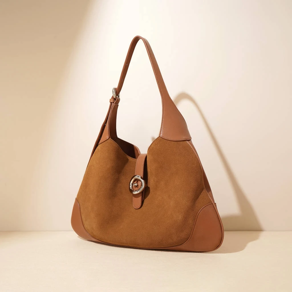 【佐伊甄选】ZG-F9833A-拿铁色轻奢女士时尚百搭单肩腋下斜挎包包