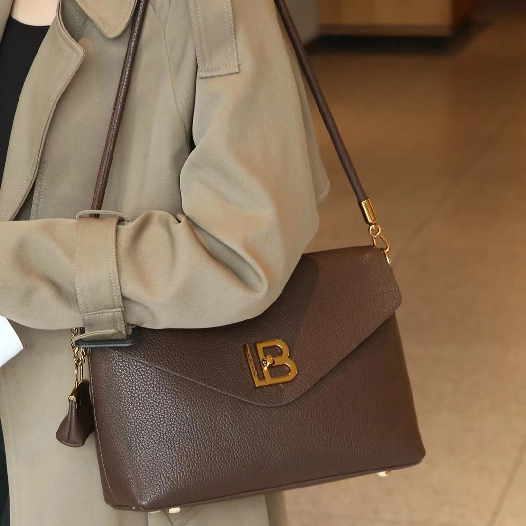 【佐伊甄选】SKL-H033-咖啡色轻奢女士时尚通勤百搭小众腋下斜跨包