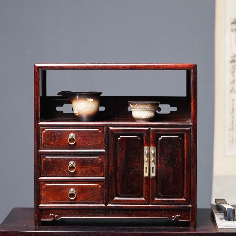 大红酸枝茶水柜储物餐边柜客厅柜子茶叶柜卧室床头柜全榫卯全独板