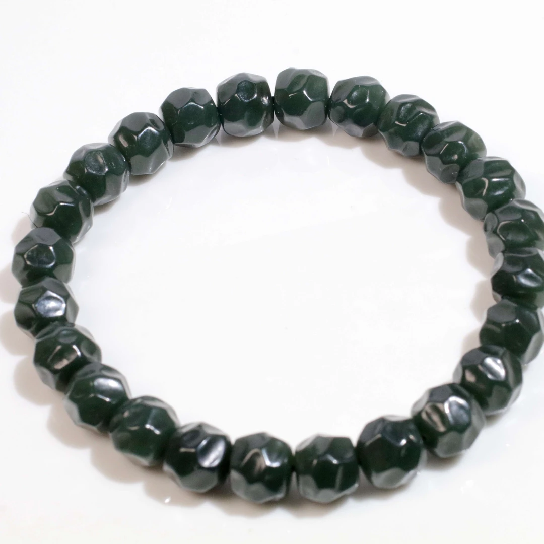 PJ0483 和田玉青玉无相时尚文玩手串 尺寸9