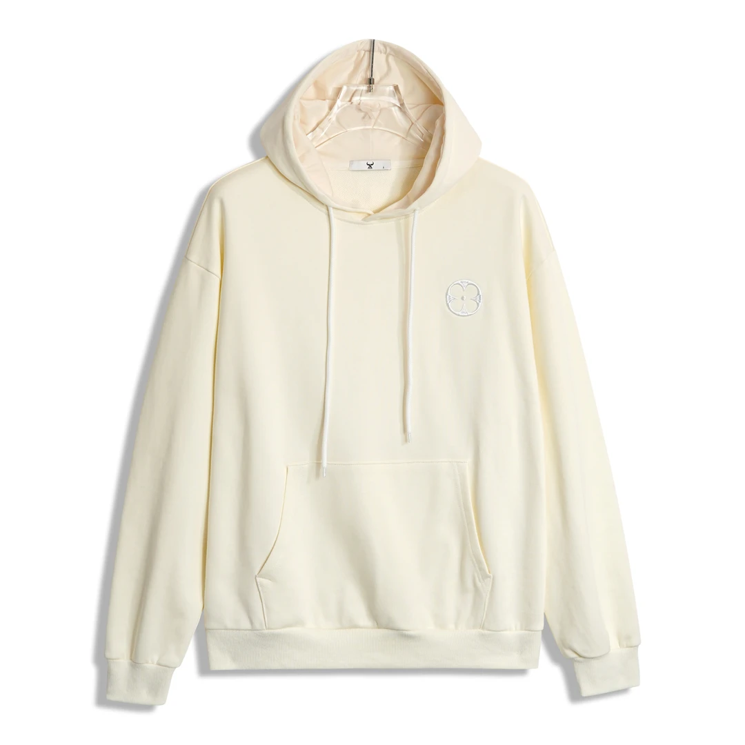 【NXX】2024新款杏色秋冬百搭潮流休闲宽松纯色运动简约连帽卫衣