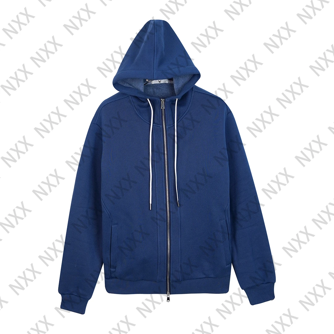 【NXX】设计师时尚简约休闲百搭冬季宽松男士长袖加绒运动连帽卫衣
