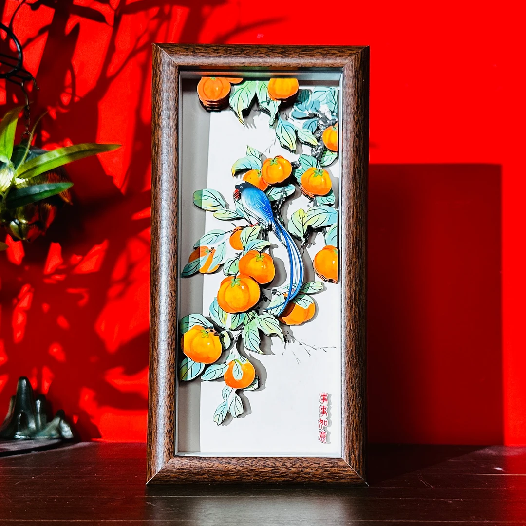 沝森【事事如意】剪纸3D手工立体装饰挂画办公室客厅书房送礼物