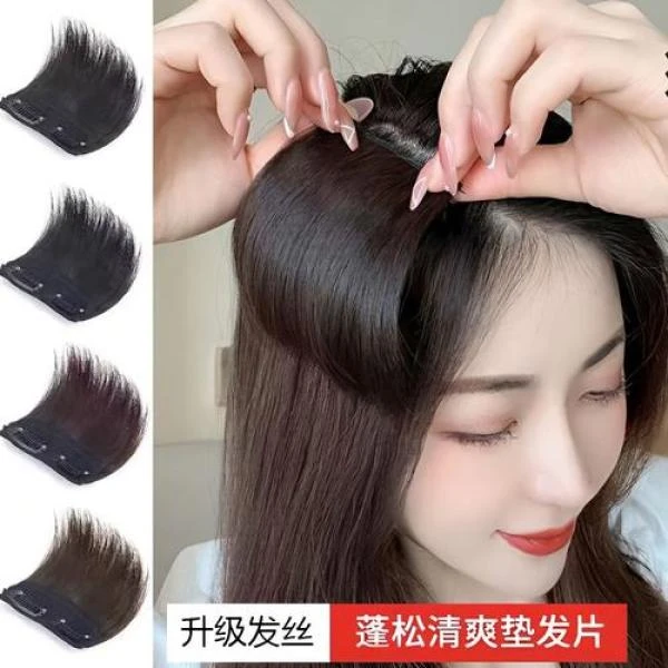 头顶垫发根两侧蓬松无痕隐形增高颅顶假发美女一片式增发量垫髪片