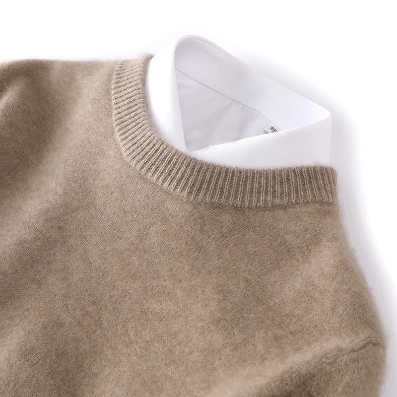 霸气侧漏！！新款100羊毛衫男士圆领加厚秋冬羊毛衫