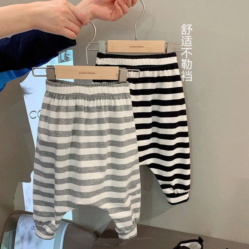 婴儿裤大pp裤夏季男女宝宝春秋薄款防蚊裤儿童宝宝大屁屁哈伦裤XC