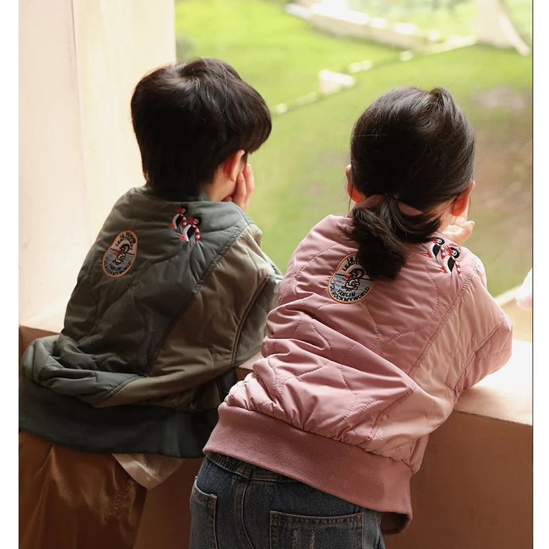 新款儿童棒球服棉衣外套痞帅中小童男女宝宝宝宝棉服夹克外套SYF