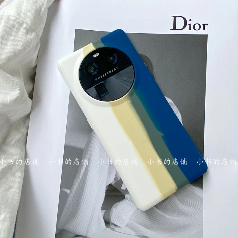 YOONIA适用OPPO手机壳findx6液态硅胶findx6pro彩虹保护套橡皮擦