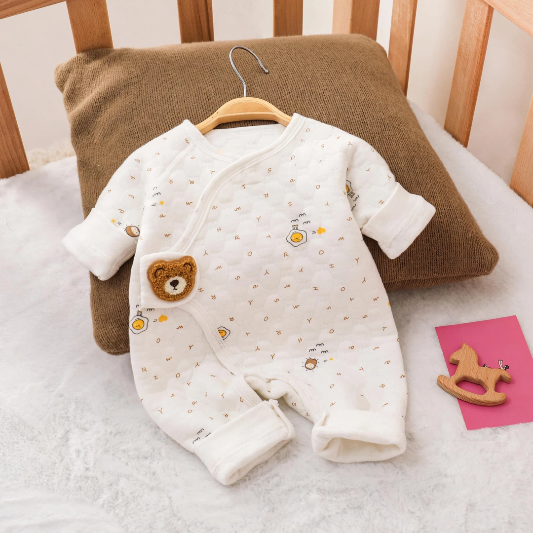 新生婴儿婴幼儿新生儿纯棉宝宝保暖连体衣长袖夹棉婴幼儿连体衣